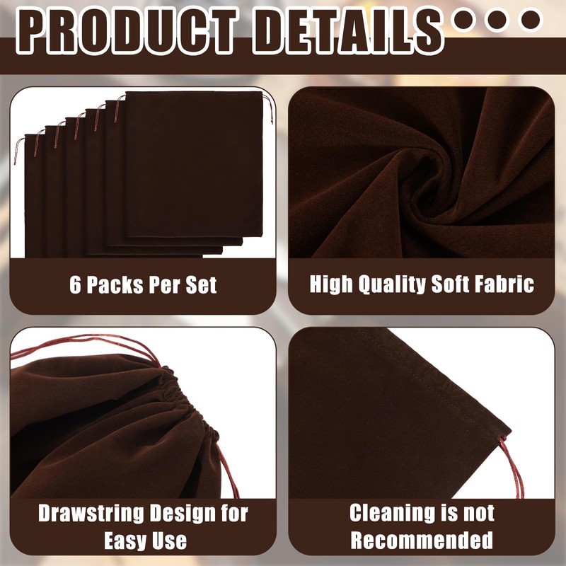 Ferraycle 6 Pcs Silver Storage Bags Anti Tarnish Storage Bag