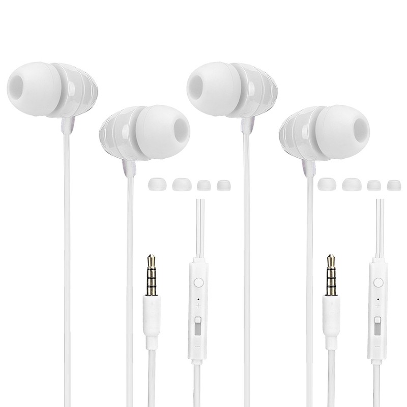 3.5mm Wired Control InEar Headphone Stereo Earphone with Microphone Wide