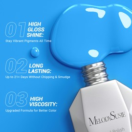 MelodySusie Thick Light Blue Gel Nail Polish,0.5fl oz Ocean Blue Nails Soak Off UV LED Baby Blue Gel Polish Christmas Gift for Women Nail Art Manicure Salon DIY Nail Design Decoration at Home-120