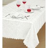 Prime Linens Home Decorative Classic Damask Printed Jacquard Tablecloth Rectangle