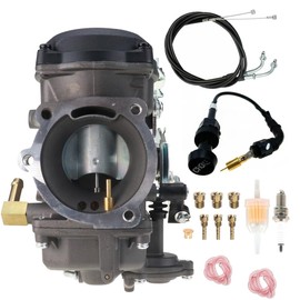 YJGZSVK CV40 Carburetor & Choke Cable & 51" PVC Throttle Cable fits Harley Davidson Dyna Electra Glide Fatboy Softail Sportster 1200 XLH1200 Sportster 883 XL883 XLH883 27421-99 27421-99A