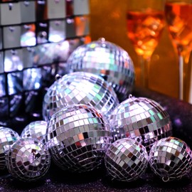 MTLEE Disco Ball Decoration Ornaments Hanging Mini Mirror Disco Ball with Rope Different Size 70s Disco Themed Party Wedding Christmas Birthday Supplies(4 Inch, 3. 2 Inch, 2 Inch)