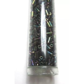 Czech METALLIC FOREST GREEN IRIS ~ #1 BUGLE ~ 3 Inch Tube ~ GLASS BEADS