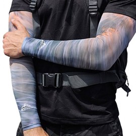 Chateau Dye Print Cool UV Protection Arm Sleeves for Hiking, Fishing, Golf, Cycling, Motorcycle Transfer Print Cool Arm Sleeve (Mountain XL) 2ea