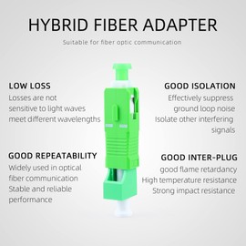 Single Mode 9/125um SC/APC Male to LC/APC Female Hybrid Optic Optical Fiber Adapter Simplex Converter LC-SC