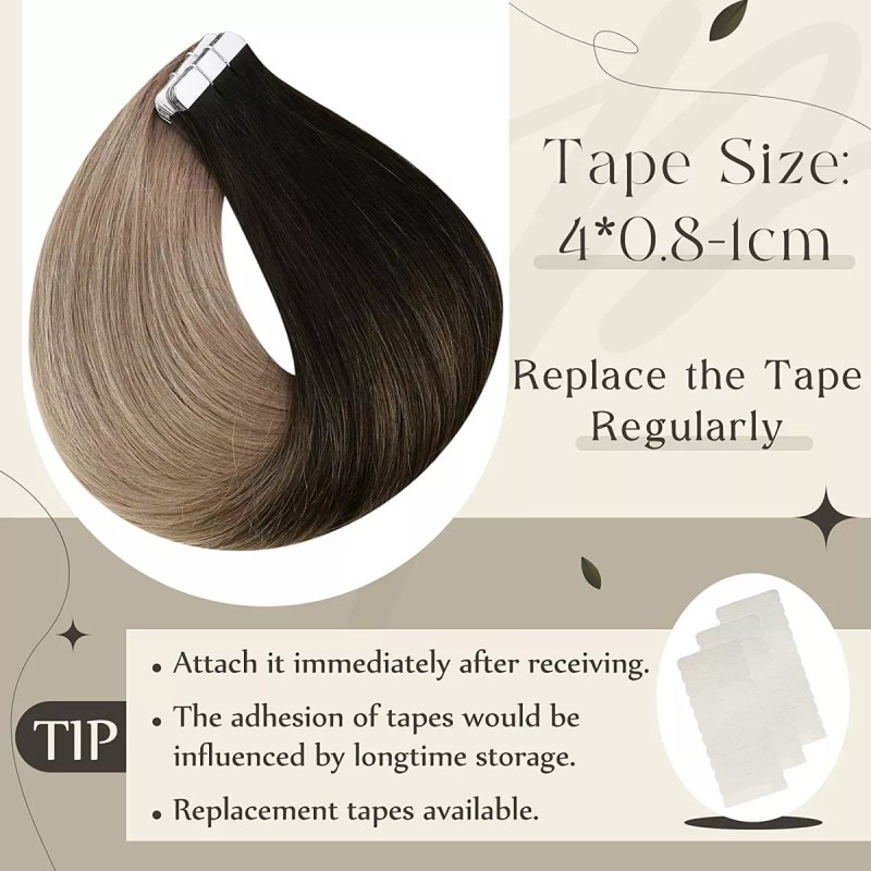 Full Shine Extensiones Cabello Natural 50gr 16in 20pz Negro Ombre