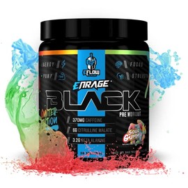 eFlow Nutrition Enrage Black - Suplemento preentrenamiento con alto contenido de estimulantes - Polvo preentrenamiento para aumentar la energía, el...