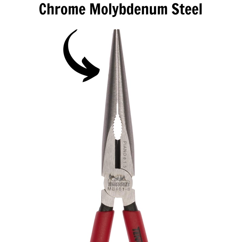 Teng MB4618 200mm 8-inch Megabite Long Nose Pliers, Chrome,steel