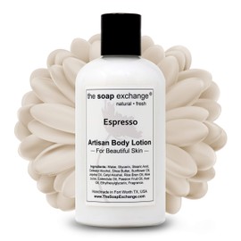 The Soap Exchange Body Lotion - Espresso Scent - Hand Crafted 8 fl oz / 240 ml Natural Artisan Skin Care for Hand, Face, & Body, Moisturize, Hydrate, & Protect. Made in the USA.