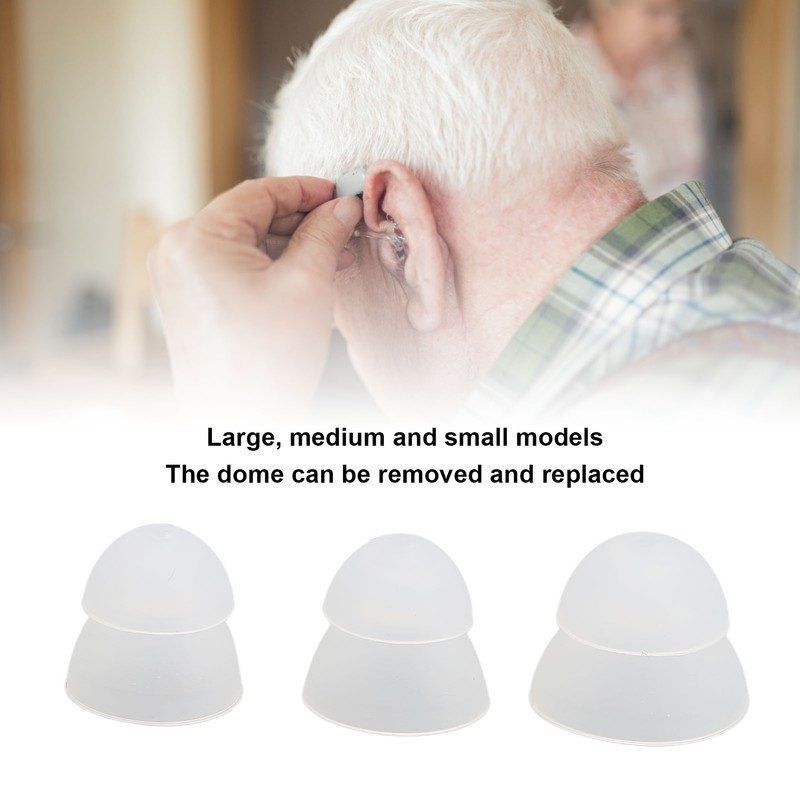 15pcs Hearing Amplifier Eartip 2 Layers Detachable Silicone Hearing Amplifier