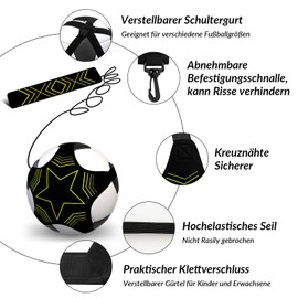 Haokelai Football Kick Trainer, Football Trainer, Solo Football Training, Adjustable Waist Belt, Football Training, Suitable for Children and Adults, Aid Control Skills Adjustable