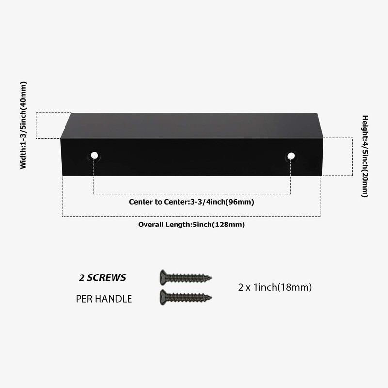 Peaha 30 Pack Kitchen Cabinet Handles 3-3/4 inch Black Pulls