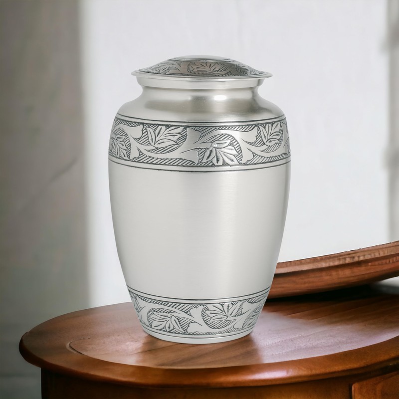 Lightnpro Pewter Cremation Urn for Human Ashes Adult, Hand Crafted