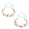2 Pcs Flower Girl Headpiece, Silver Pearl Rhinestone Flower Hair