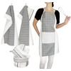 Lashuma Kitchen Towels Rustic Grey Beige Striped 48 x 68