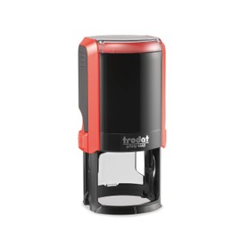 Flame Red Circular Notary Stamp (Black Ink) | Texas