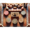 Mandala Life ART Floor Cushion Large with Ponpon Boho Chic
