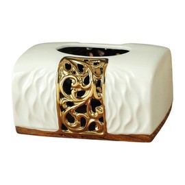 Fenteer Tissue Box Holder Facial Tissue Box Facial Paper Storage Elegant Rectangular Paper Case for Office Home Countertop Restaurant