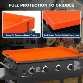 Griddle Cover Mat for Grill 36" Blackstone, Durable Full Protection Orange Grill Mat, Food Grade Material, Easy to Clean, Compact Design with Handles, Reusable