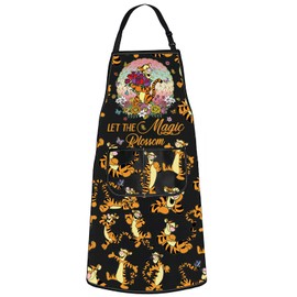 WZMPA Funny Tiger Kitchen Apron Tiger Fans Gift Let The Magic Blossom Tiger Adjustable Apron With Pockets Tiger Merch, Blossom Tiger Ap, Medium