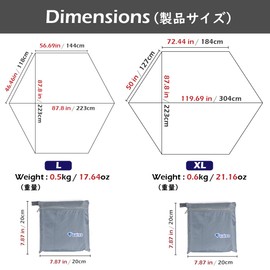 Triwonder Hexagonal Tarp, Tent/Ground Sheet, Waterproof, Lightweight, Camping Mat, Storage Bag Included