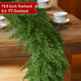 6FT Christmas Garland Artificial Pine Greenery Garland Lifelike Cedar Garland Christmas Garland for Mantle Stairs Railing Garland Christmas Decorations Indoor Outdoor