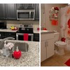 EatingBiting Red Easy-to-Clean Ceramic Hand Soap Dispenser Bathroom Countertop Decorative