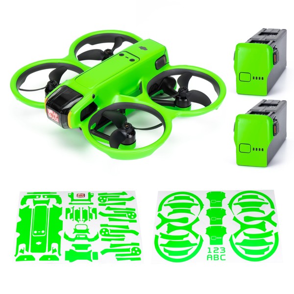 WRAPGRADE Skin Stickers Compatible with DJI Avata 2 (Neon Green)