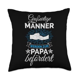 Geschenke Für Papa Zum Vatertag Men are Promoted to Dad Father's Day Throw Pillow, 18x18, Multicolor