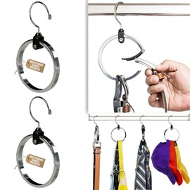 2-Pack Multipurpose Closet Hanger Organizer ROLLY HANGER Great Space Saver Cut Clutter in Any Closet Ideal Belt Hanger, Baseball Hats, Ties, Scarves, Purses Organizer Closet Organizers and Storage