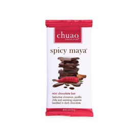 Chuao Chocolatier Spicy Maya Dark Mini Chocolate Bars | Gourmet Chocolate Cinnamon Cayenne Artisan European No Preservatives | For Gift Baskets, Christmas, Valentines Day, Gifts | 100 Pack