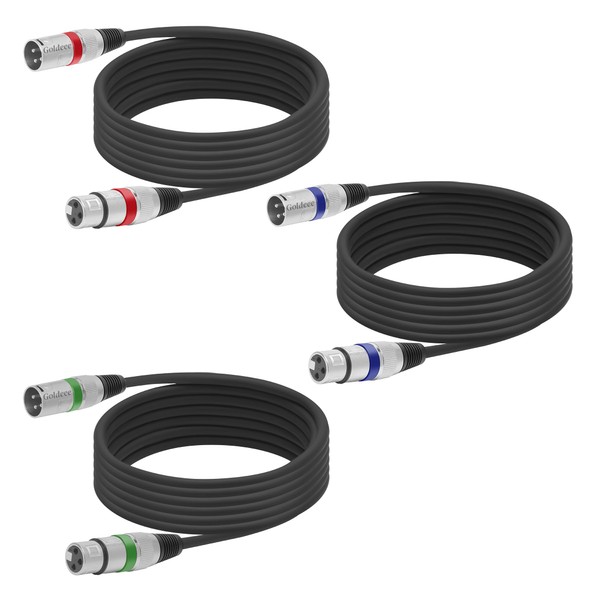 Goldeee XLR Cable,3 Pack 10 Feet Microphone Cables,Premium XLR to