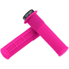 DMR Brendog DeathGrip Flange Lock-On Mountain Bike MTB Grips - Pink (Thin)