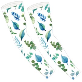 CREATCABIN Garden Sleeves Cooling Arm Sleeves Leaf UV Sun Protection Sleeves Thorn Proof Breathable Arm Sleeves with Thumb Hole for Men Women Farm Football Volleyball Youth Sports Outdoors 19x5 Inch