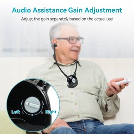 Retekess TA008 Wireless Headset System, Wireless TV Headsets, One Key Hearing Assistance, 2.4G Low latancy, Adjustable Damp, Dual batteriy - 10H using, TV Sound Amplifie for Seniors