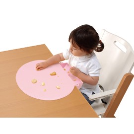 Smart Diner II 8 Suction Cups for Secure and Secure Meal Mat with Spill Catch Pocket (Thick), Pastel Pink