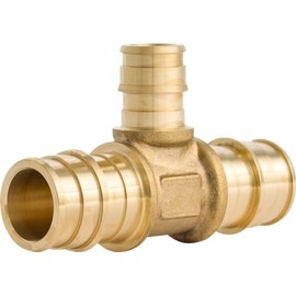 SharkBite 3/4 Inch x 3/4 Inch x 1/2 Inch Expansion Reducing Tee Fitting for PEX-A Pipe, Brass Plumbing Fittings, Reducing Tee for PEX-A Tubing, UAB412LFA