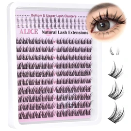 ALICE Natural Lash Clusters Wispy Eyelash Extensions Manga Clusters Lashes C Curl 11-13mm Short Anime Lash Extension with Bottom Lashes DIY Individual Lashes