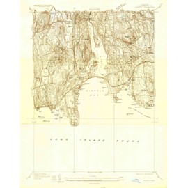 1934 Niantic, CT - Connecticut - USGS Historical Topographic Map : 18in x 24in, Large Wall Art Map