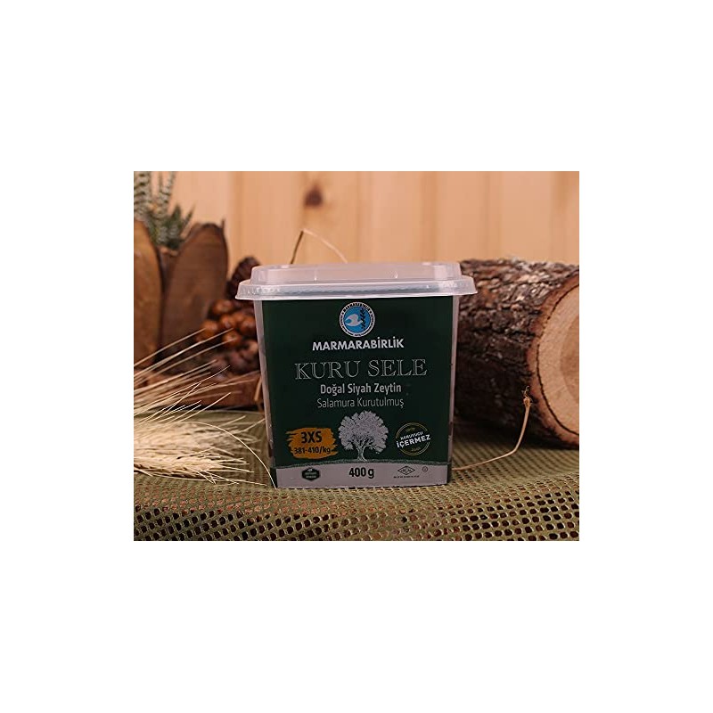 MARMARABIRLIK - Kuru Sele - Turkish Dried Black Olives 3XS