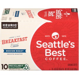 Seattle’s Best Coffee K-Cup Pods, Breakfast Blend, Medium Roast Smooth-Roasted Ground Coffee, 10 CT K- Cups/Box (Pack of 1 Box)
