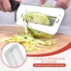 Cuchillo Triturador Repollo Verdura Doble Hoja Acero Inoxidable, 1pz Negro