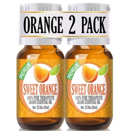 Healing Solutions (2 Pack) Sweet Orange Essential Oil - 0.66 oz Pure Aromatherapy Oil for Diffuser & Skin - Therapeutic Grade