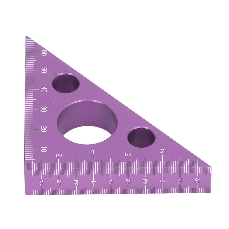3in Right Angle Measure Ruler Thick Aluminum Alloy 45 Degree
