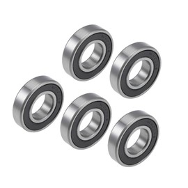 Motoforti Universal 16002-2RS Deep Groove Ball Bearings, Double Sealed Bearing, 15mm Inner Dia 32mm OD 8mm Bore,Steel, Chrome, 5pcs