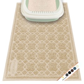 Motsamla Cat Litter Box Mat, 24" x 17" Large Kitty Litter Trapping Mat Keep Floor Clean, Litter Box Mat Scatter Control, Waterproof, Easy to Clean, Durable Size Litter Mats for Floor