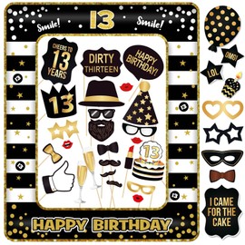 13th Birthday Photo Props Photo Box Accessories Black Photo Frame Inflatable Photo Props Birthday Party Decoration