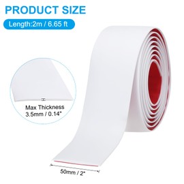 PATIKIL Vinyl Laminate Floor Flat Divider, White, 2 in x 6.6 Ft, Self-Adhesive, Waterproof, Scratch-Resistant