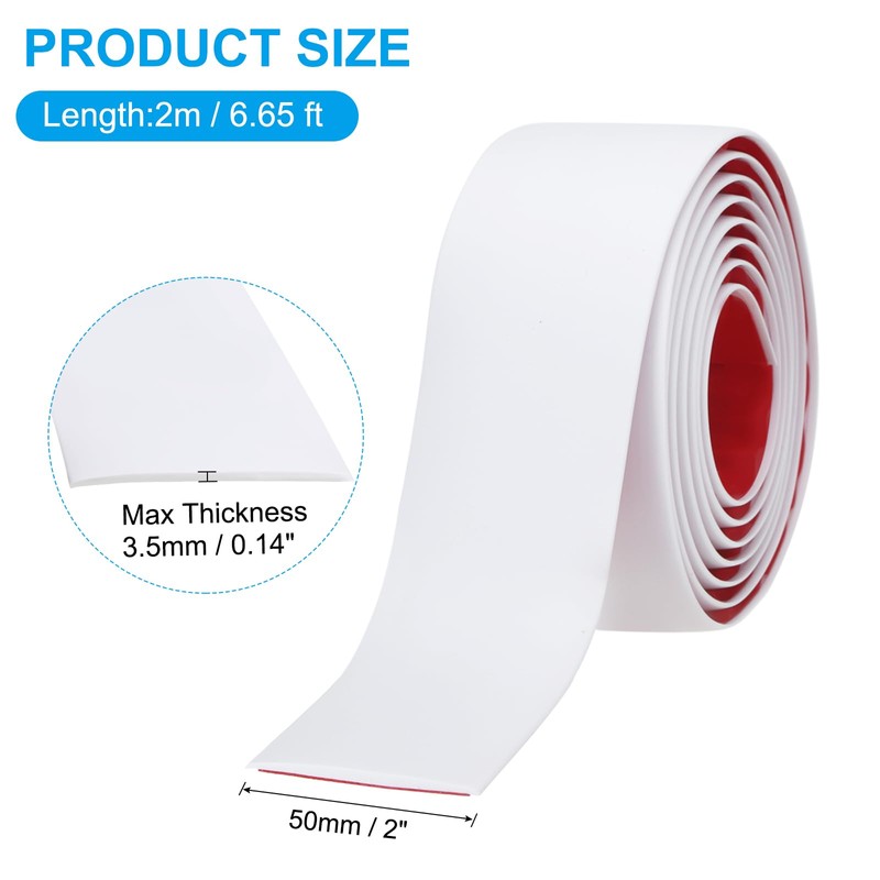 PATIKIL Vinyl Laminate Floor Flat Divider, White, 2 in x