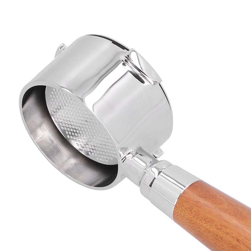Coffee Bottomless Portafilter Handheld Stainless Steel Bottomless Filter for HouseholdRosewood
